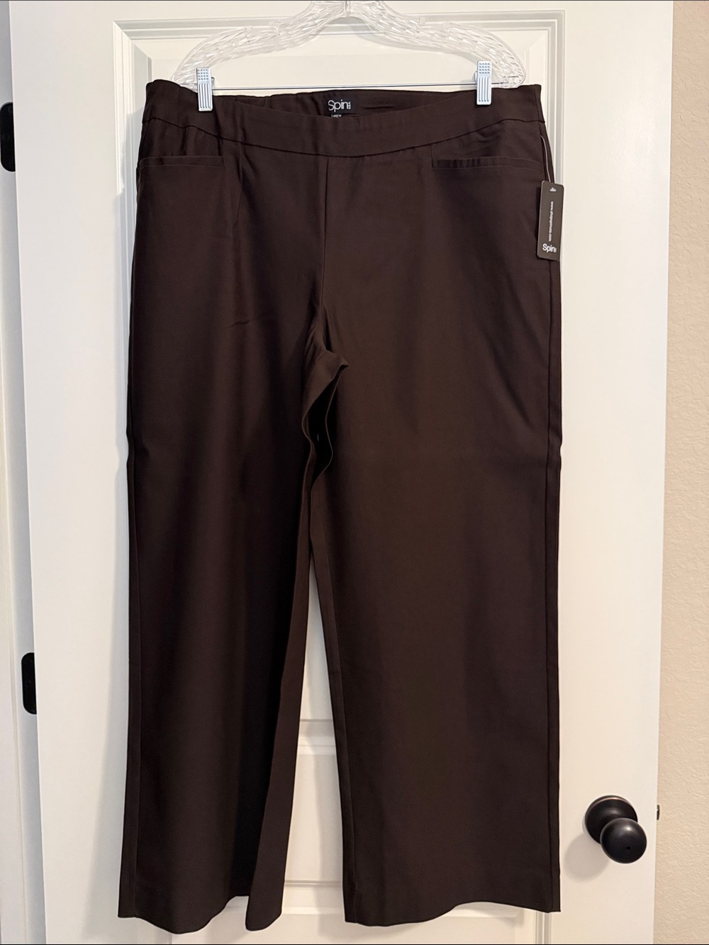 Spin Brown Women's Stretch Straight-Leg Trousers